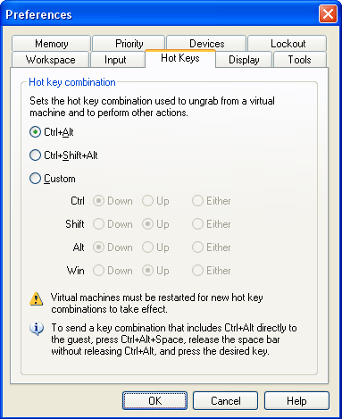 Настройка горячих клавиш