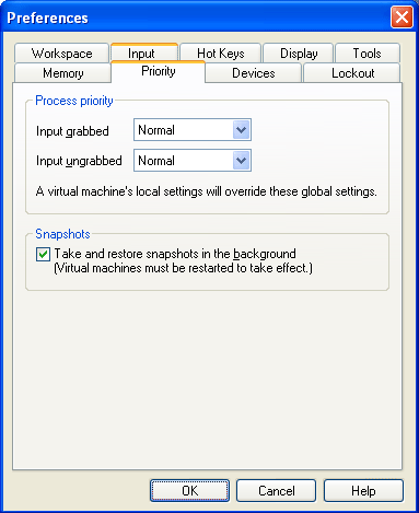 Настройка приоритета гостевых систем