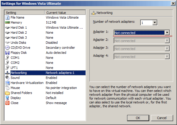 Настройка сети для виртуальной машины
