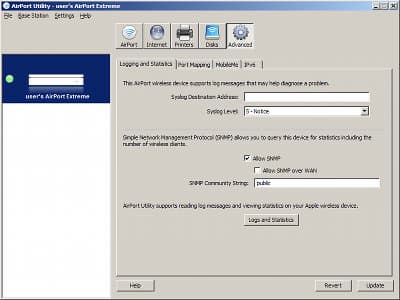 Настройки Apple AirPort Extreme