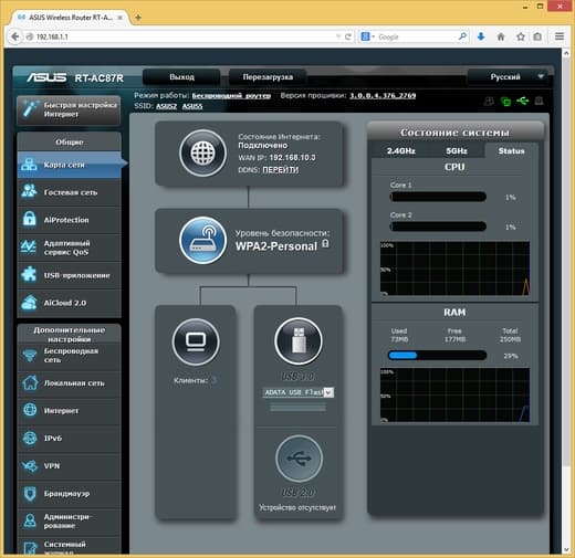 Настройка Asus RT-AC87U