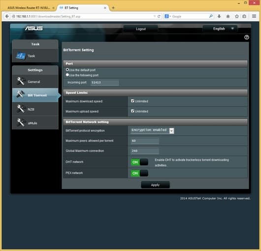 Настройка Asus RT-N18U
