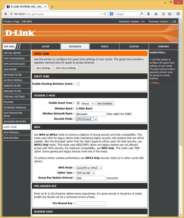 Настройка D-Link DIR-860L