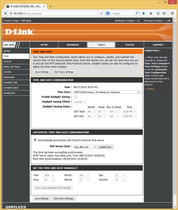 Настройка D-Link DIR-860L