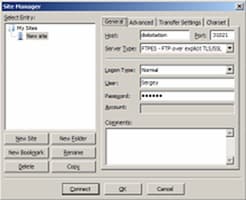 настройка клиента FTP