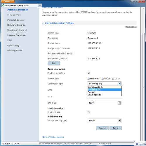 Настройка Huawei WS329