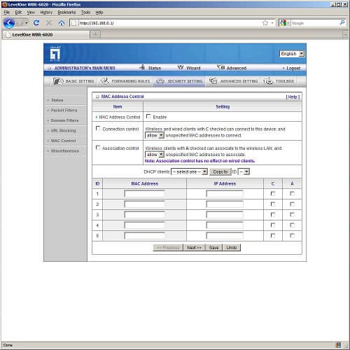 настройка маршрутизатора LevelOne WBR-6020