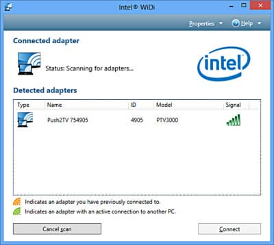 Настройка Intel WiDi