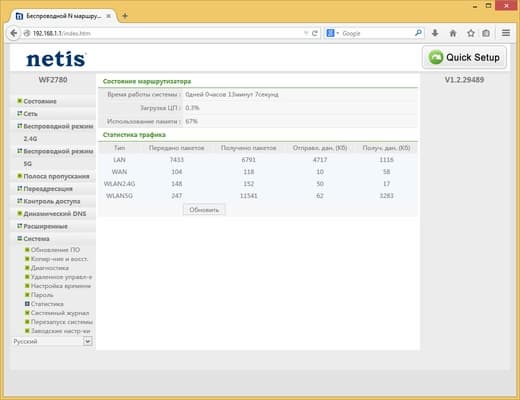 Настройка Netis WF2780