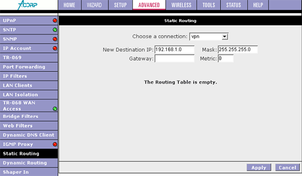 настройка маршрутизации к удаленной сети