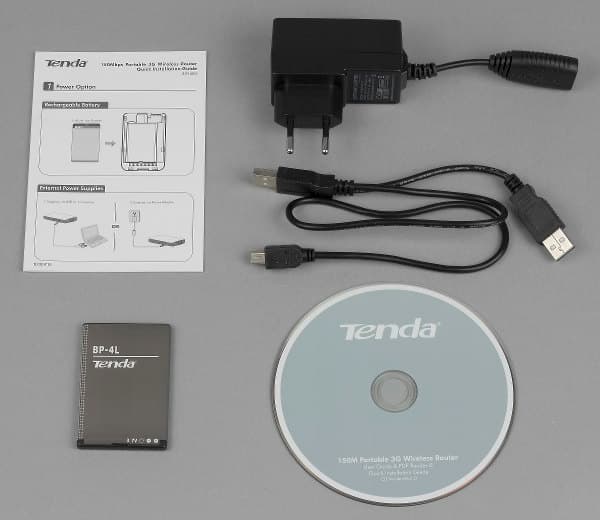 Комплект поставки роутера Tenda 3G150B