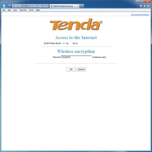 Настройка роутера Tenda 3G150B