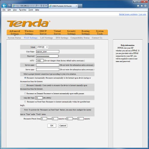 Настройка роутера Tenda 3G150B