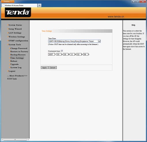Настройка точки доступа Tenda W301A