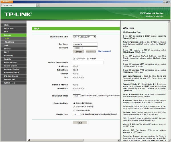 Настройка TP-LINK TL-WR3020