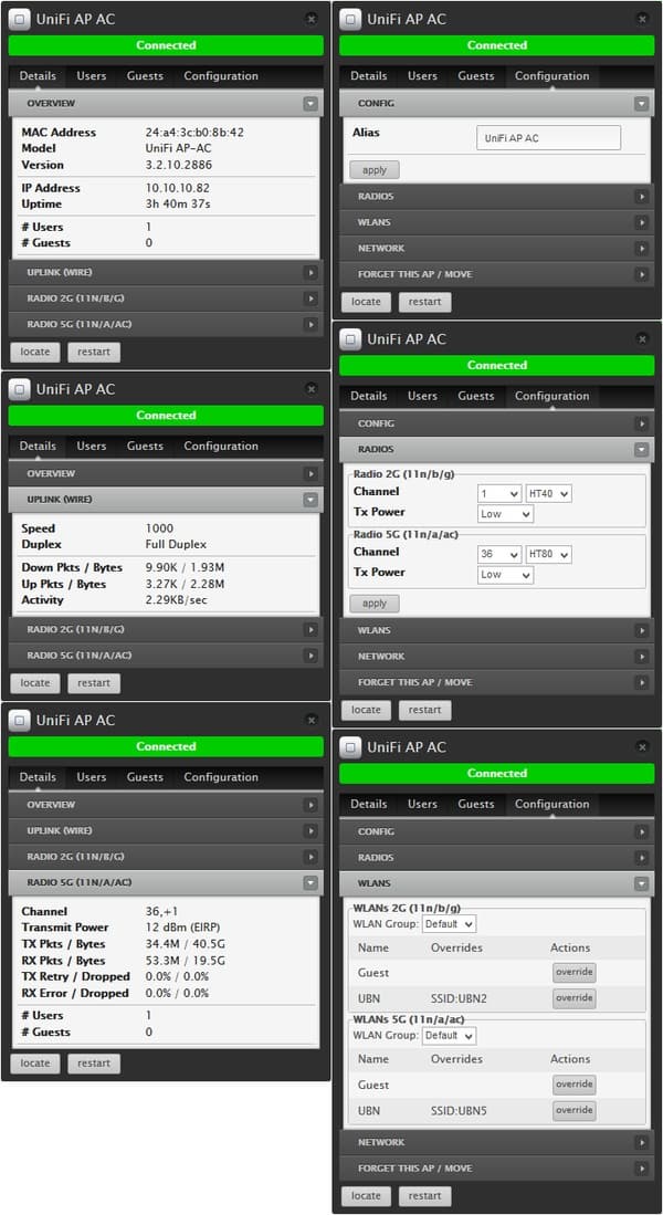Интерфейс контроллера точек доступа Ubiquiti UniFi