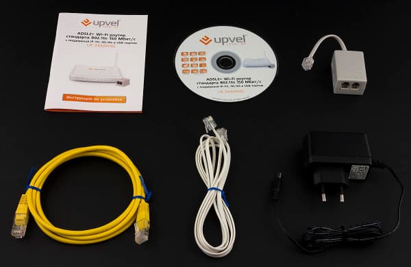 Комплект поставки роутера Upvel UR-344AN4G