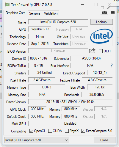 Конфигурация Asus VivoMini UN65