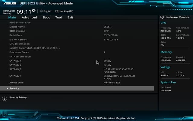 BIOS Asus VivoMini VC65R
