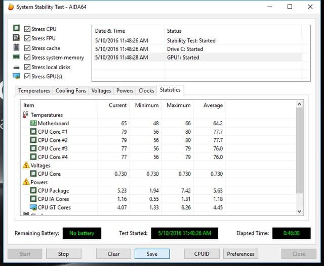 Стресс-тест Asus VivoStick PC TS10