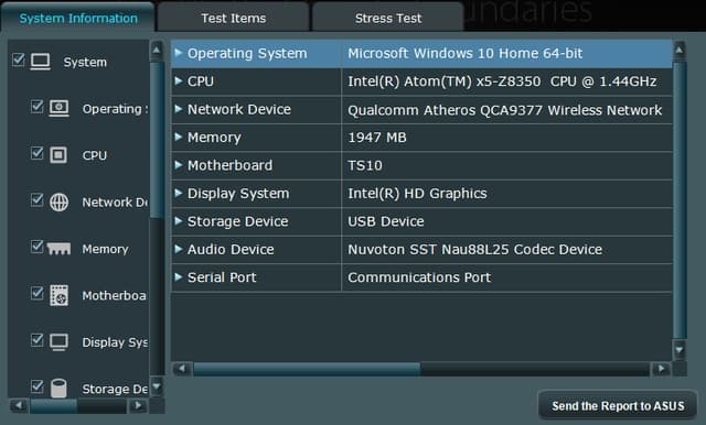 Asus PC Diagnostics Utility