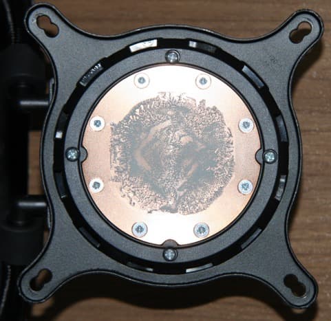 NZXT Kraken X42, распределение термопасты