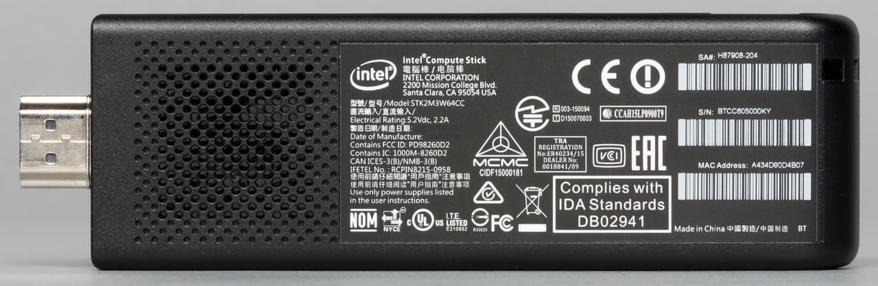 Внешний вид Intel Compute Stick на Intel Core M