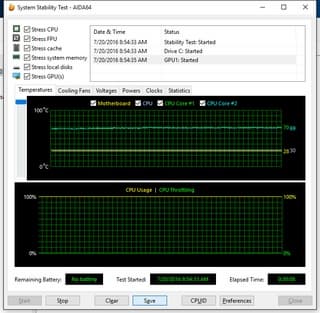 Поведение Intel Core m5-6Y57 под нагрузкой