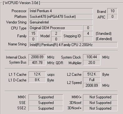 Northwood 2,2 ГГц