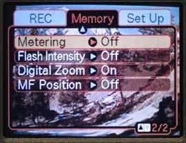 меню Casio QV-R40