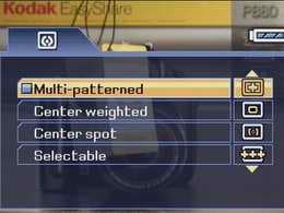 Kodak EasyShare P880, меню