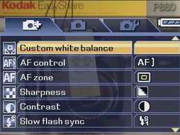 Kodak EasyShare P880, меню