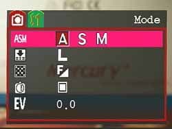 Mercury CyberPix E-550 V Меню