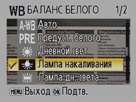 Nikon COOLPIX S4, Меню