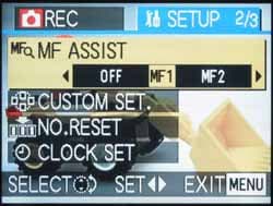 Меню Panasonic DMC-LC1