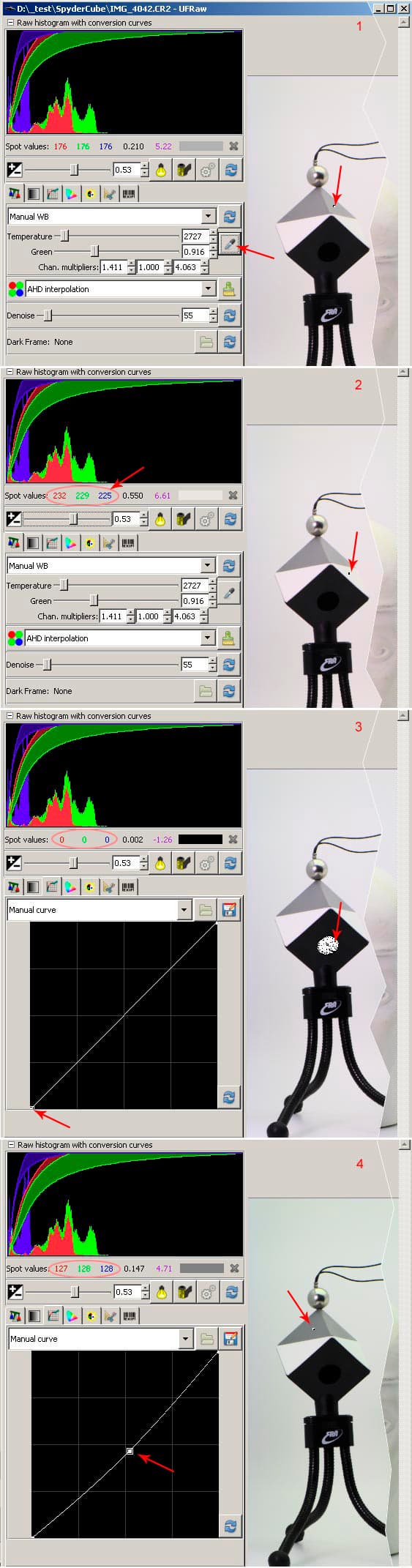 Spyder CUBE и UFRaw