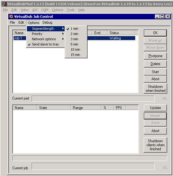 VirtualDubMod - настройка кластера