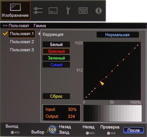 Проектор Dreamvision Inti 2, меню