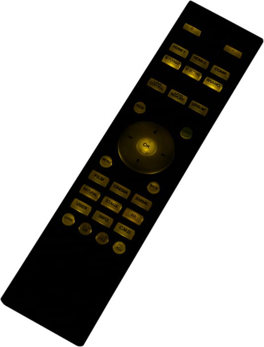 Проектор JVC DLA-X35WE, пульт ДУ с включенной подсветкой