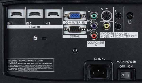 Проектор Panasonic PT-AE7000EA, интерфейсы