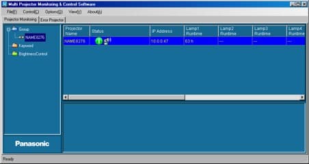 Multi Projector Monitoring and Control Software