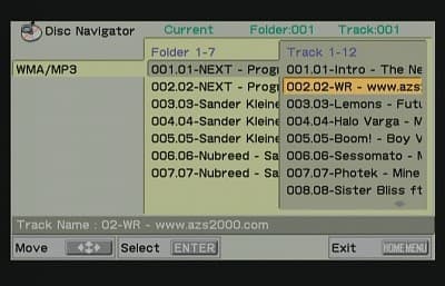 WMA/MP3 navigation