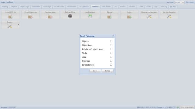 веб-интерфейс Evika LogicMachine