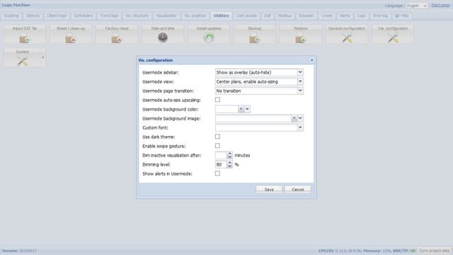 веб-интерфейс Evika LogicMachine
