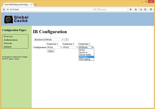 веб-интерфейс настройки адаптеров