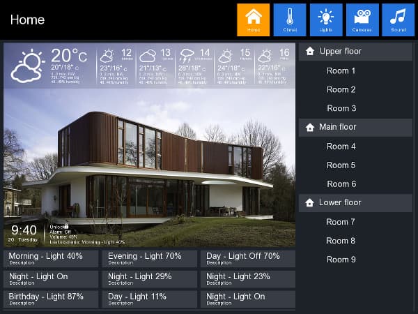 Пример интерфейса iRidium Пример интерфейса iRidium