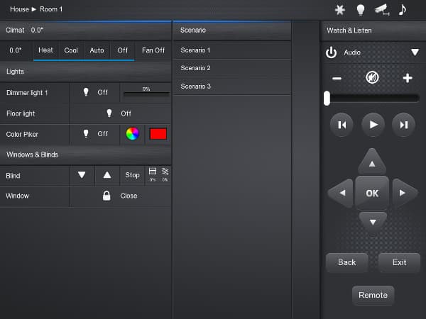 Пример интерфейса iRidium Пример интерфейса iRidium