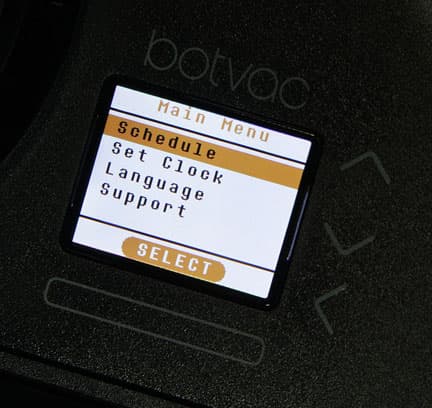 Neato Botvac D85. Меню