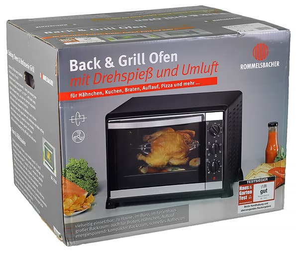 Компактная электрическая духовка Rommelsbacher BG 1550 с грилем и конвекцией