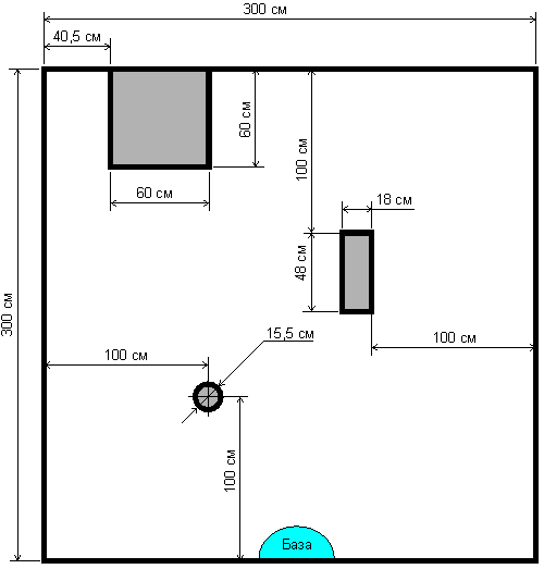 Робот-пылесос Samsung Navibot Silencio SR8895, схема тестового участка